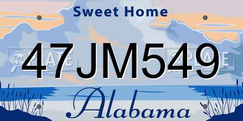 47JM549 Alabama License Plate