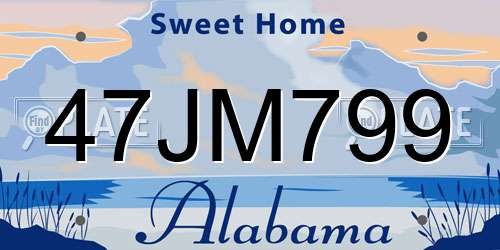 47JM799 Alabama License Plate
