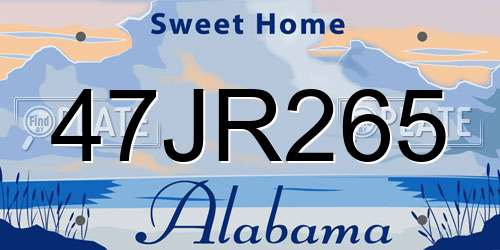 47JR265 Alabama License Plate