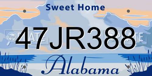 47JR388 Alabama License Plate