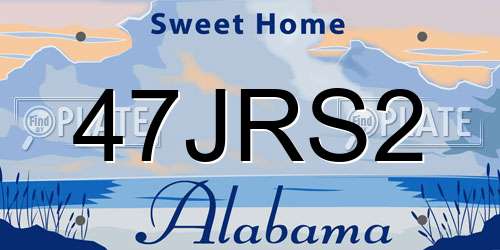 47JRS2 Alabama License Plate