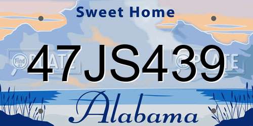 47JS439 Alabama License Plate