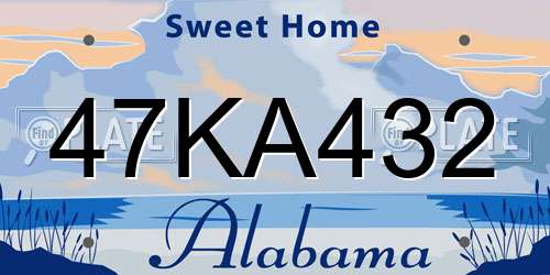 47KA432 Alabama License Plate