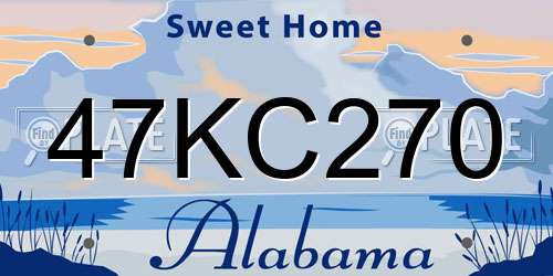 47KC270 Alabama License Plate
