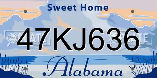 47KJ636 Alabama License Plate