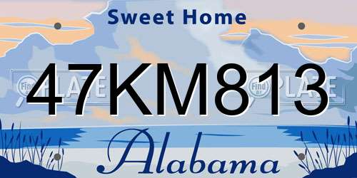 47KM813 Alabama License Plate