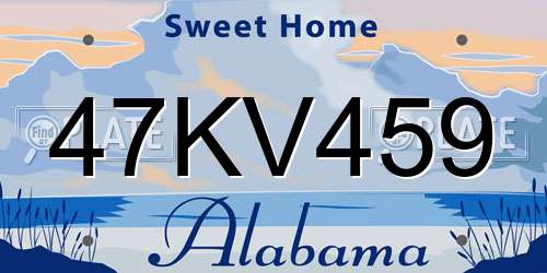 47KV459 Alabama License Plate