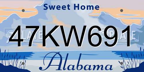 47KW691 Alabama License Plate