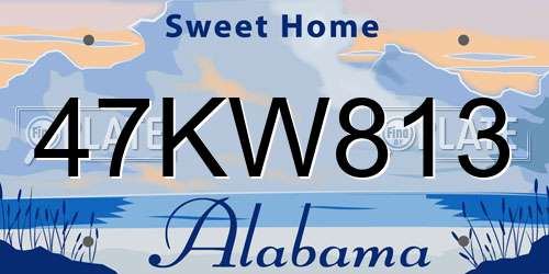 47KW813 Alabama License Plate