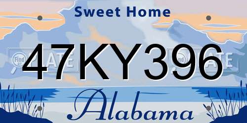 47KY396 Alabama License Plate