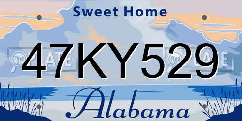 47KY529 Alabama License Plate