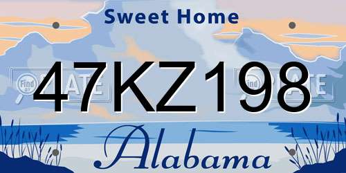 47KZ198 Alabama License Plate