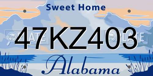 47KZ403 Alabama License Plate