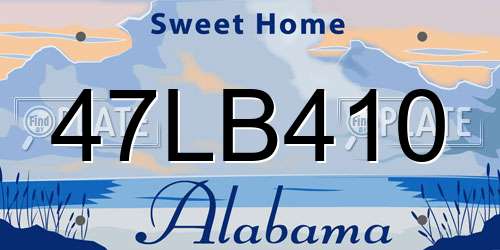 47LB410 Alabama License Plate