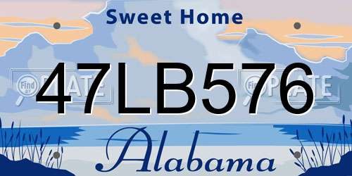 47LB576 Alabama License Plate