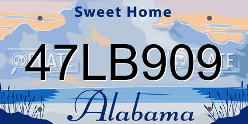 47LB909 Alabama License Plate