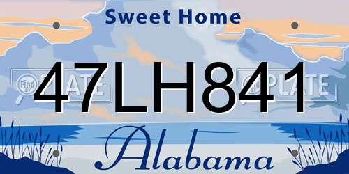 47LH841 Alabama License Plate