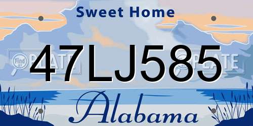 47LJ585 Alabama License Plate