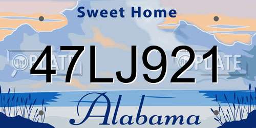 47LJ921 Alabama License Plate