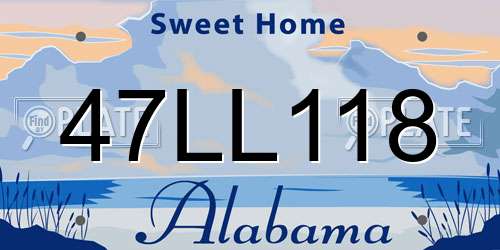 47LL118 Alabama License Plate