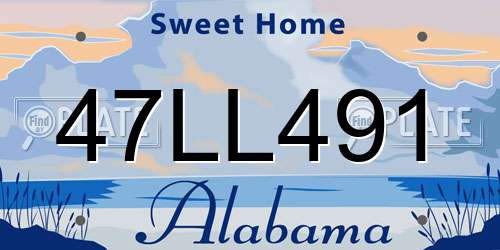 47LL491 Alabama License Plate