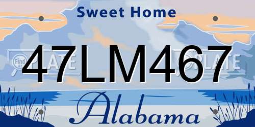 47LM467 Alabama License Plate