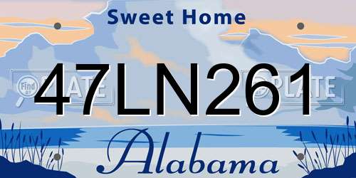 47LN261 Alabama License Plate