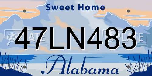 47LN483 Alabama License Plate