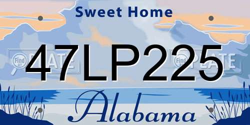 47LP225 Alabama License Plate