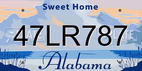 47LR787 Alabama License Plate