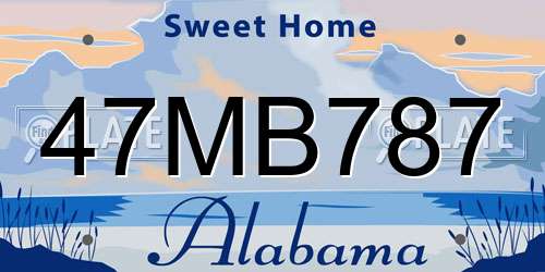47MB787 Alabama License Plate