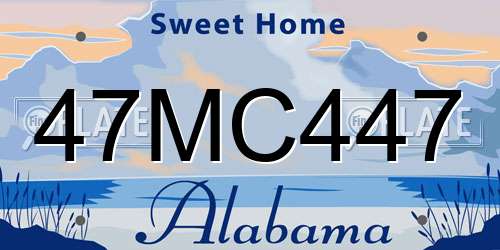 47MC447 Alabama License Plate