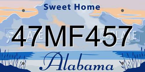 47MF457 Alabama License Plate