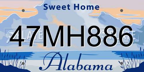 47MH886 Alabama License Plate