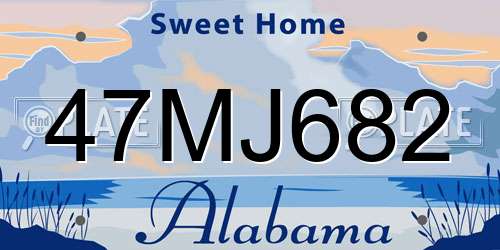 47MJ682 Alabama License Plate