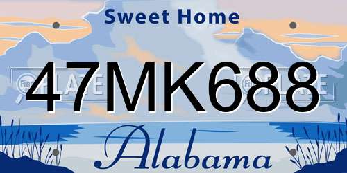 47MK688 Alabama License Plate