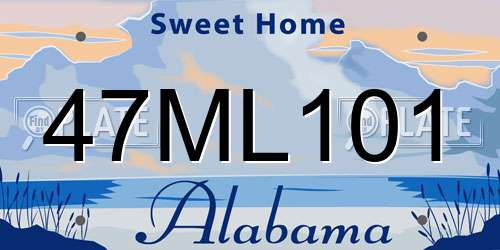 47ML101 Alabama License Plate