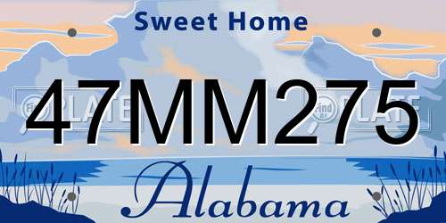 47MM275 Alabama License Plate