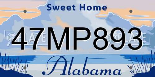 47MP893 Alabama License Plate