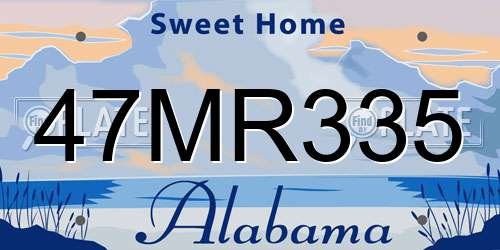 47MR335 Alabama License Plate