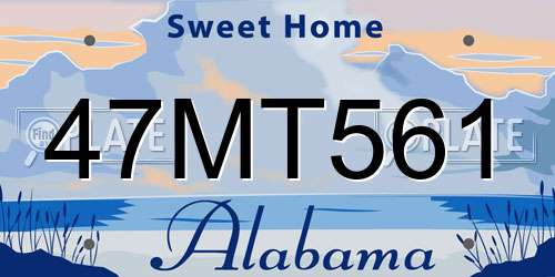 47MT561 Alabama License Plate