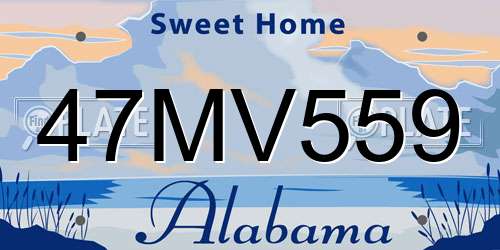 47MV559 Alabama License Plate