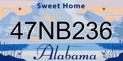 47NB236 Alabama License Plate