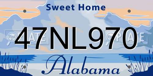47NL970 Alabama License Plate