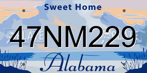 47NM229 Alabama License Plate