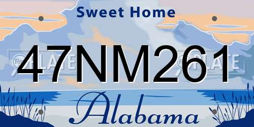 47NM261 Alabama License Plate