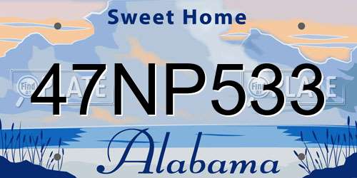 47NP533 Alabama License Plate