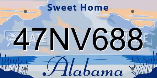 47NV688 Alabama License Plate