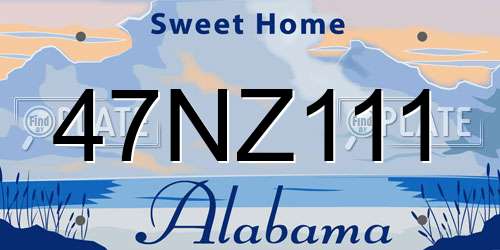 47NZ111 Alabama License Plate
