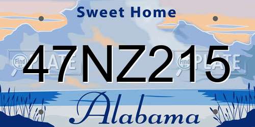 47NZ215 Alabama License Plate
